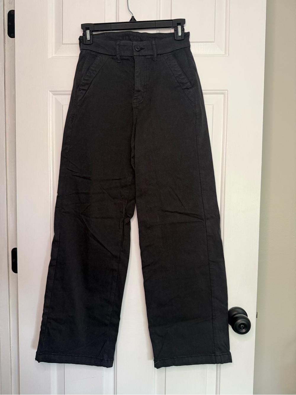 American Eagle Outfitters Black High Rise Baggy Wide Leg